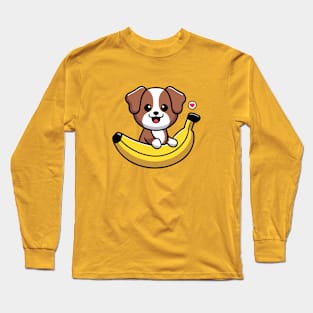 Banana Dog Smile Long Sleeve T-Shirt